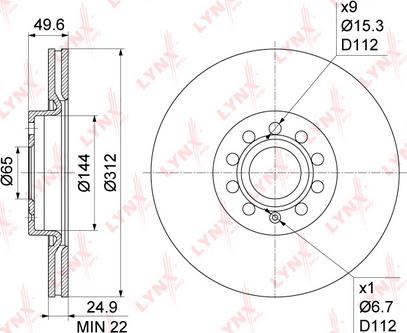 LYNXauto BN-1202 - Тормозной диск avtokuzovplus.com.ua