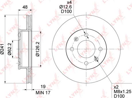 LYNXauto BN-1539 - Тормозной диск avtokuzovplus.com.ua