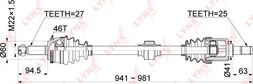 LYNXauto CD-1053A - Приводной вал avtokuzovplus.com.ua