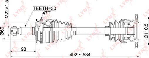 LYNXauto CD-1086A - Приводной вал autodnr.net