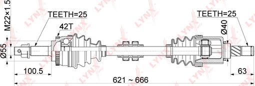 LYNXauto CD-1089A - Приводний вал autocars.com.ua