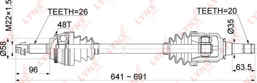 LYNXauto CD-1154A - Приводной вал autodnr.net