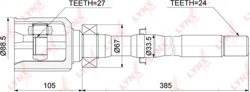 LYNXauto CI-3728 - Шарнирный комплект, ШРУС, приводной вал avtokuzovplus.com.ua