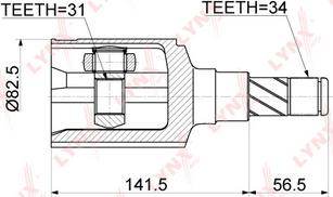LYNXauto CI-3767 - Шарнірний комплект, ШРУС, приводний вал autocars.com.ua