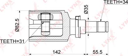 LYNXauto CI-3769 - Шарнірний комплект, ШРУС, приводний вал autocars.com.ua
