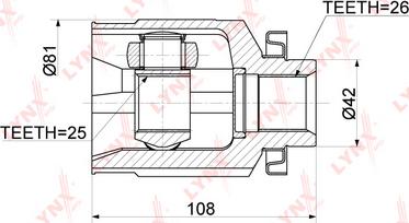 LYNXauto ci-3770 - Шарнирный комплект, ШРУС, приводной вал autodnr.net