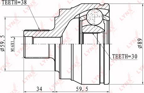 LYNXauto CO-1236 - Шарнирный комплект, ШРУС, приводной вал autodnr.net