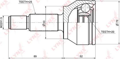 LYNXauto CO-3001 - Шарнірний комплект, ШРУС, приводний вал autocars.com.ua