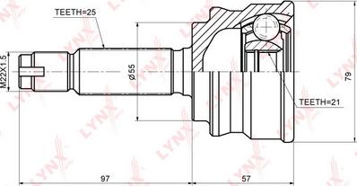 LYNXauto CO-3656 - Шарнірний комплект, ШРУС, приводний вал autocars.com.ua