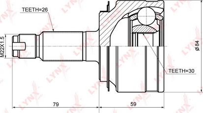 LYNXauto CO-3669 - Шарнірний комплект, ШРУС, приводний вал autocars.com.ua