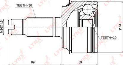 LYNXauto CO-3670 - Шарнірний комплект, ШРУС, приводний вал autocars.com.ua