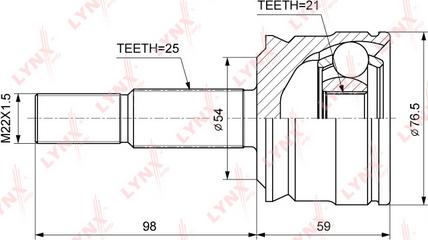 LYNXauto CO-3790 - Шарнірний комплект, ШРУС, приводний вал autocars.com.ua