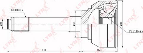LYNXauto CO-3801 - Шарнірний комплект, ШРУС, приводний вал autocars.com.ua