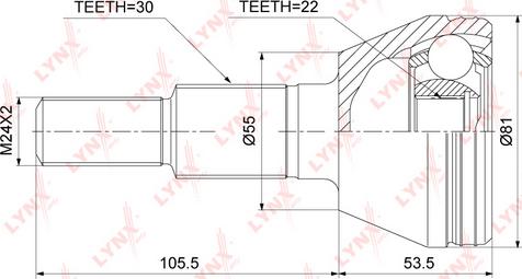 LYNXauto CO-3910 - Шарнірний комплект, ШРУС, приводний вал autocars.com.ua