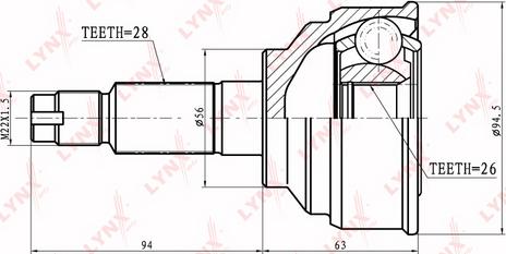 LYNXauto CO-5118 - Шарнирный комплект, ШРУС, приводной вал autodnr.net