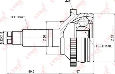 LYNXauto CO-5153A - Шарнирный комплект, ШРУС, приводной вал avtokuzovplus.com.ua