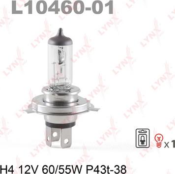 LYNXauto L10460-01 - Лампа розжарювання, фара дальнього світла autocars.com.ua