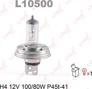 LYNXauto L10500 - Лампа галогенная H4 12V 100-80W P45T-41 autodnr.net