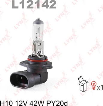 LYNXauto L12142 - Лампа галогенная H10 12V 42W PY20D autodnr.net
