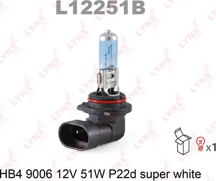 LYNXauto L12251B - Лампа розжарювання, фара дальнього світла autocars.com.ua