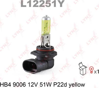 LYNXauto L12251Y - Лампа розжарювання, протитуманні фари autocars.com.ua