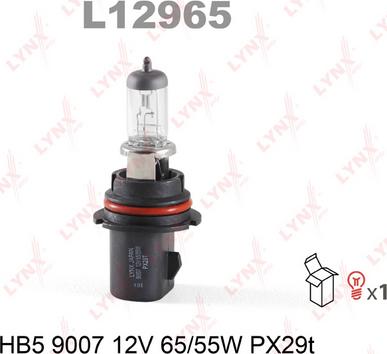 LYNXauto L12965 - Лампа галогенная HB5 9007 12V 65-55W PX29T autodnr.net