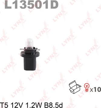 LYNXauto L13501D - Лампа накаливания T5 12V 1.2W B8.5d autodnr.net