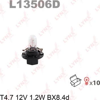 LYNXauto L13506D - Лампа накаливания T4.7 12V 1.2W BX8.4d autodnr.net