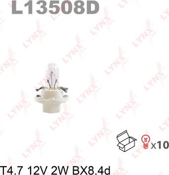 LYNXauto L13508D - Лампа накаливания, освещение щитка приборов autodnr.net