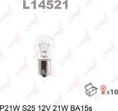 LYNXauto L14521 - Лампа накаливания P21W S25 12V 21W BA15S autodnr.net