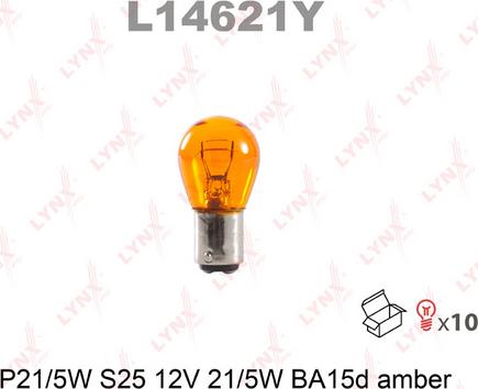 LYNXauto L14621Y - Лампа накаливания P21-5W S25 12V21-5W BA15D AMBER autodnr.net