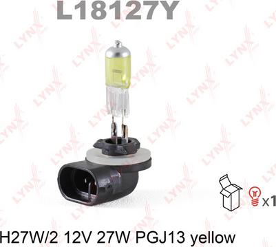 LYNXauto L18127Y - Лампа галогенная H27 12V 27W PGJ13 881 YELLOW autodnr.net