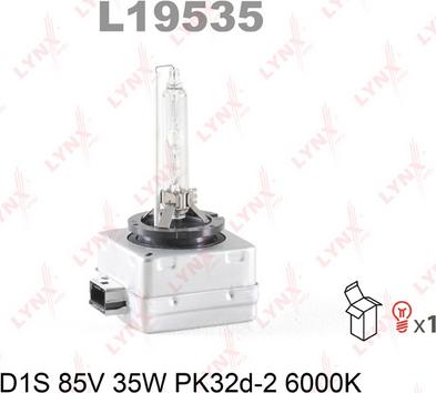 LYNXauto L19535 - Лампа газоразрядная D1S 12V 35W PK32d-2 6000K autodnr.net