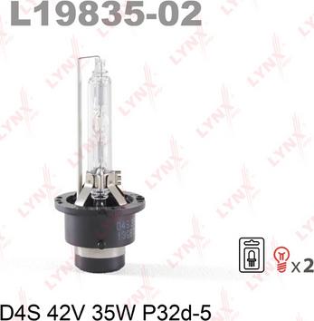 LYNXauto L19835-02 - Лампа накаливания, фара дальнего света autodnr.net