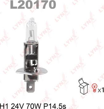 LYNXauto L20170 - Лампа галогенная H1 24V 70W P14.5S autodnr.net