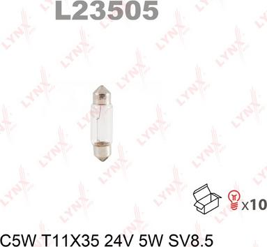 LYNXauto L23505 - Лампа накаливания C5W T11X35 24V 5W SV8.5 autodnr.net