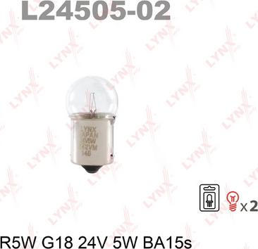 LYNXauto L24505-02 - Лампа накаливания avtokuzovplus.com.ua