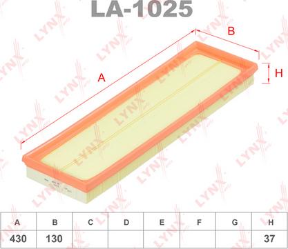 LYNXauto LA-1025 - Воздушный фильтр autodnr.net