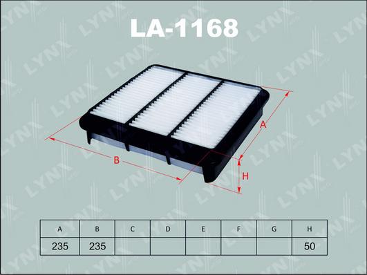 LYNXauto LA-1168 - Фильтр воздушный MITSUBISHI L200KA-KB 2.5D 07> - Pajero Sport II 2.5D 08> autodnr.net