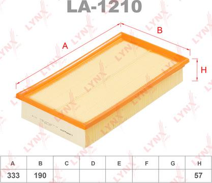 LYNXauto LA-1210 - Воздушный фильтр avtokuzovplus.com.ua