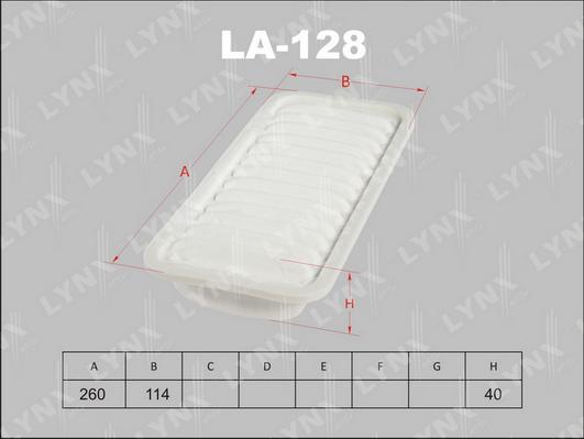 LYNXauto LA-128 - Фильтр воздушный TOYOTA Vitz 1.0 99> - 1.3 05> - Platz 1.0 99-05 autodnr.net