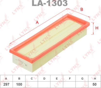 LYNXauto LA-1303 - Воздушный фильтр avtokuzovplus.com.ua