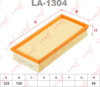 LYNXauto LA-1304 - Воздушный фильтр avtokuzovplus.com.ua