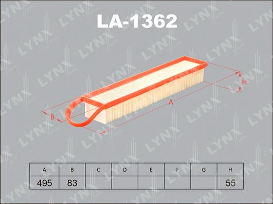 LYNXauto LA-1362 - Воздушный фильтр autodnr.net