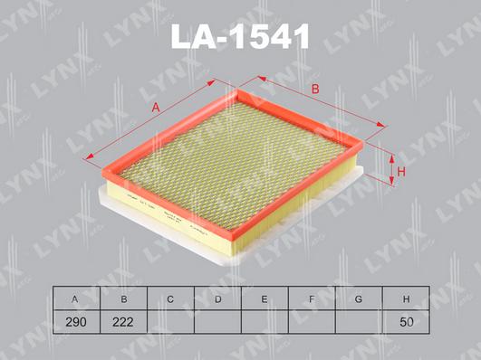 LYNXauto LA-1541 - Воздушный фильтр avtokuzovplus.com.ua