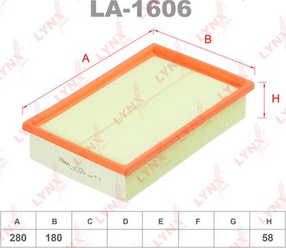 LYNXauto LA-1606 - Воздушный фильтр autodnr.net