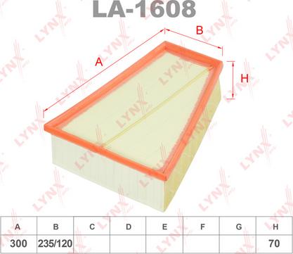 LYNXauto LA-1608 - Воздушный фильтр autodnr.net