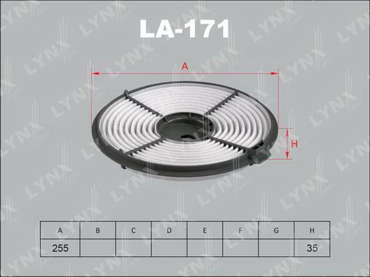 LYNXauto LA-171 - Фильтр воздушный TOYOTA Carina 1.6 >90-Corolla 1.6>92 autodnr.net