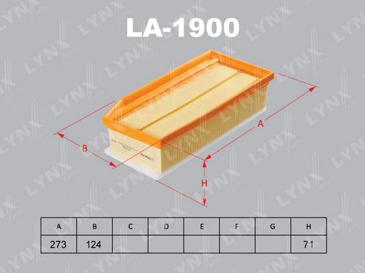 LYNXauto LA-1900 - Воздушный фильтр autodnr.net