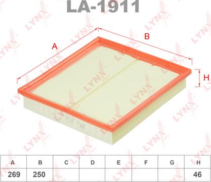 LYNXauto LA-1911 - Воздушный фильтр avtokuzovplus.com.ua